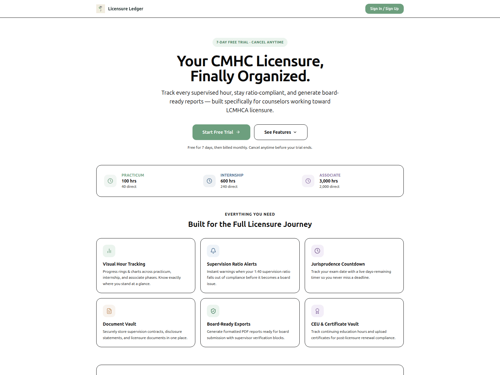 Screenshot of licensure-ledger.com