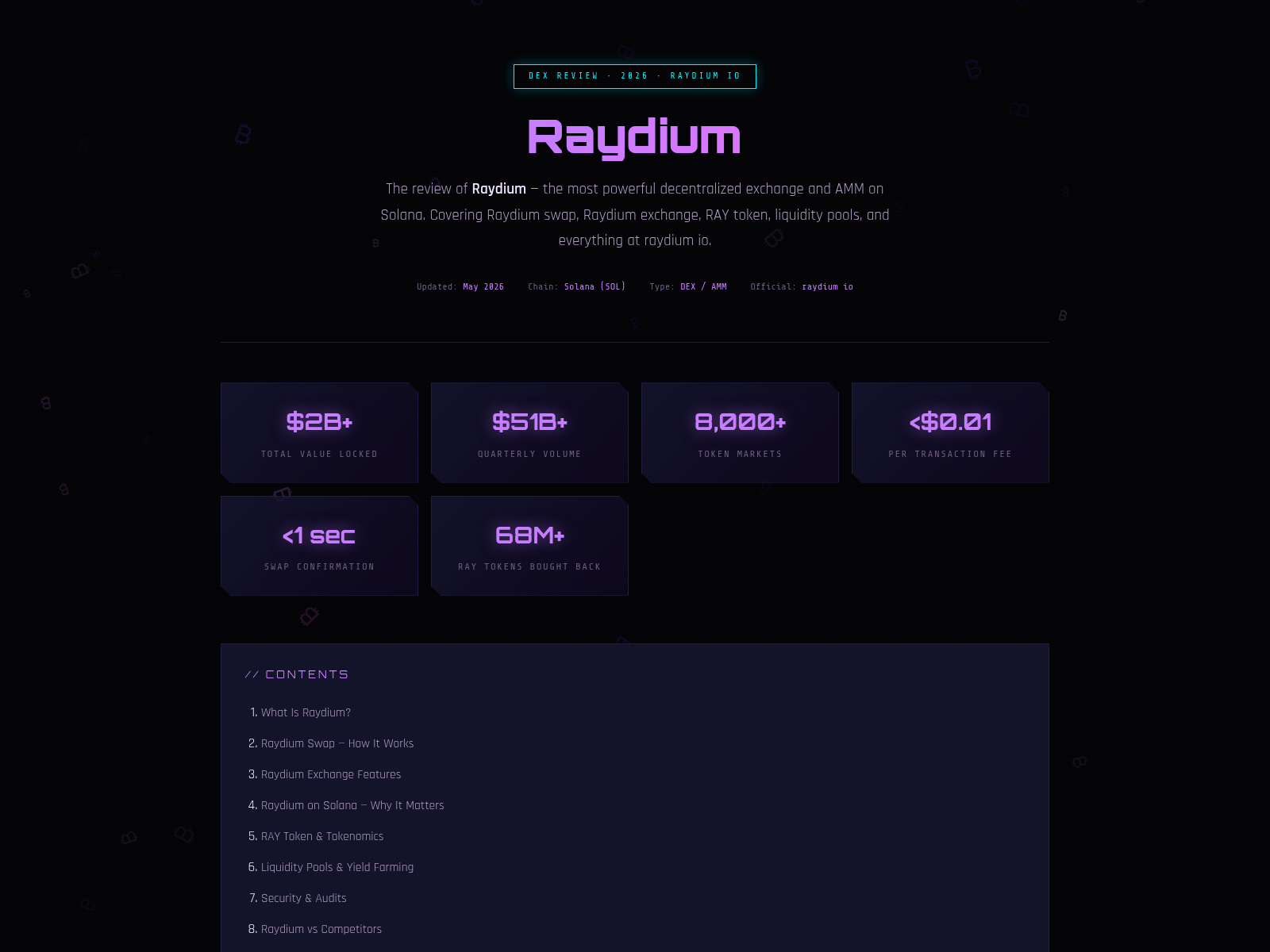 Screenshot of raydiumio.org