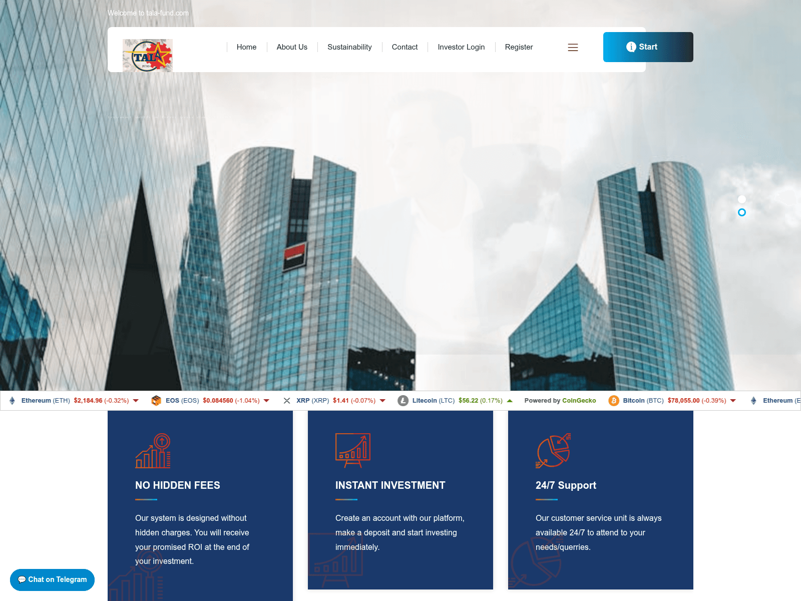 Screenshot of tala-fund.com