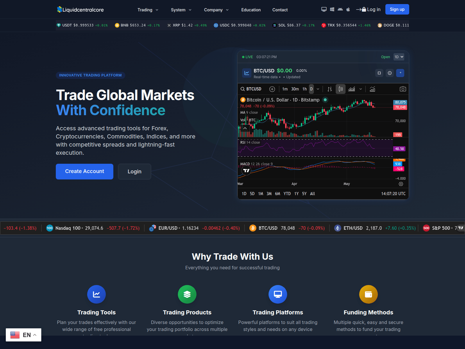 Screenshot of liquidcentralcore.com