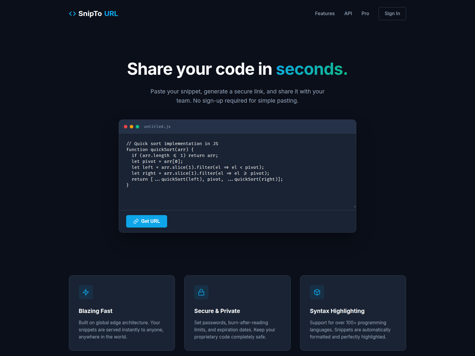Screenshot of sniptourl.com