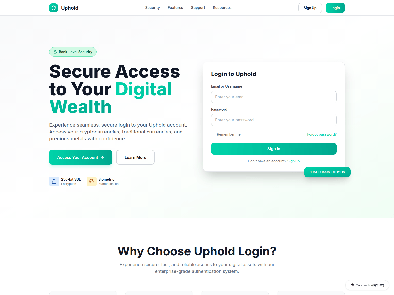 Screenshot of uphold-net.created.app