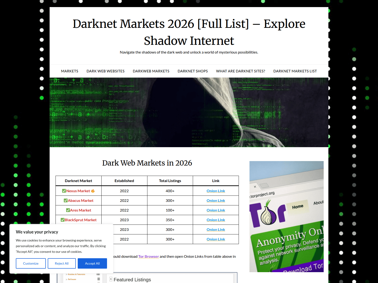 Screenshot of darknet-market-links.com