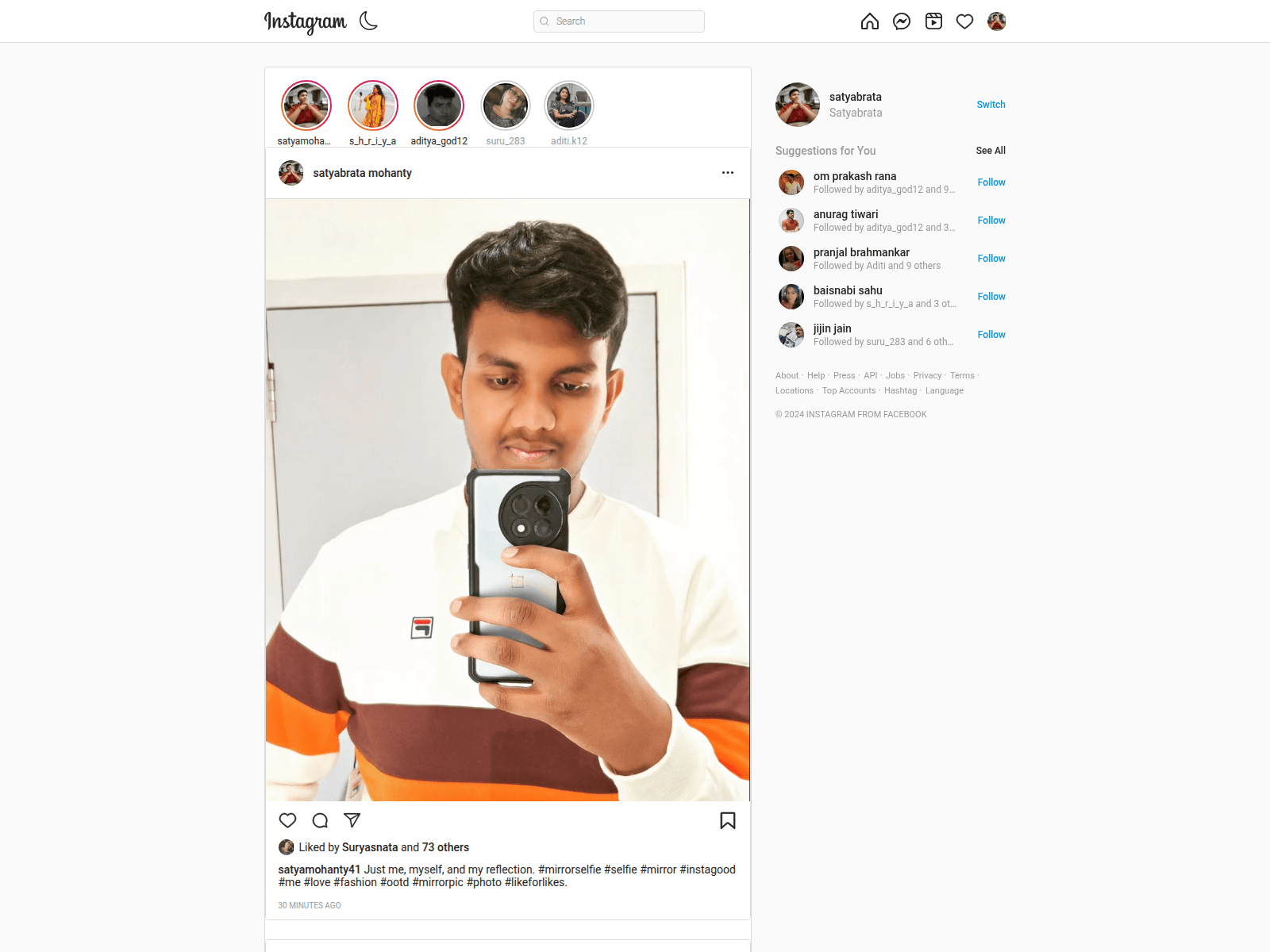 Screenshot of instagram-clone-green-nine.vercel.app
