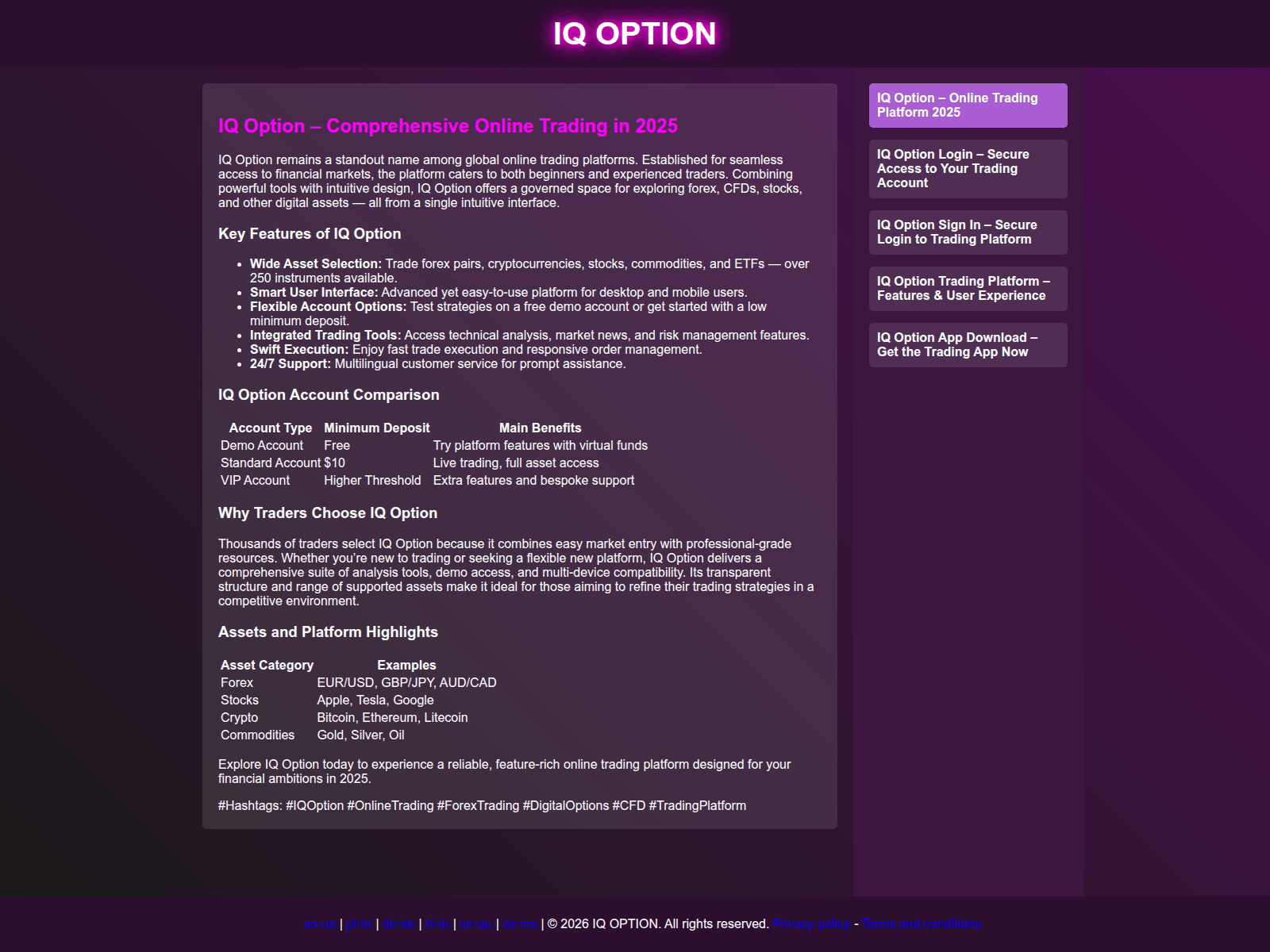 Screenshot of web-iqoption.com