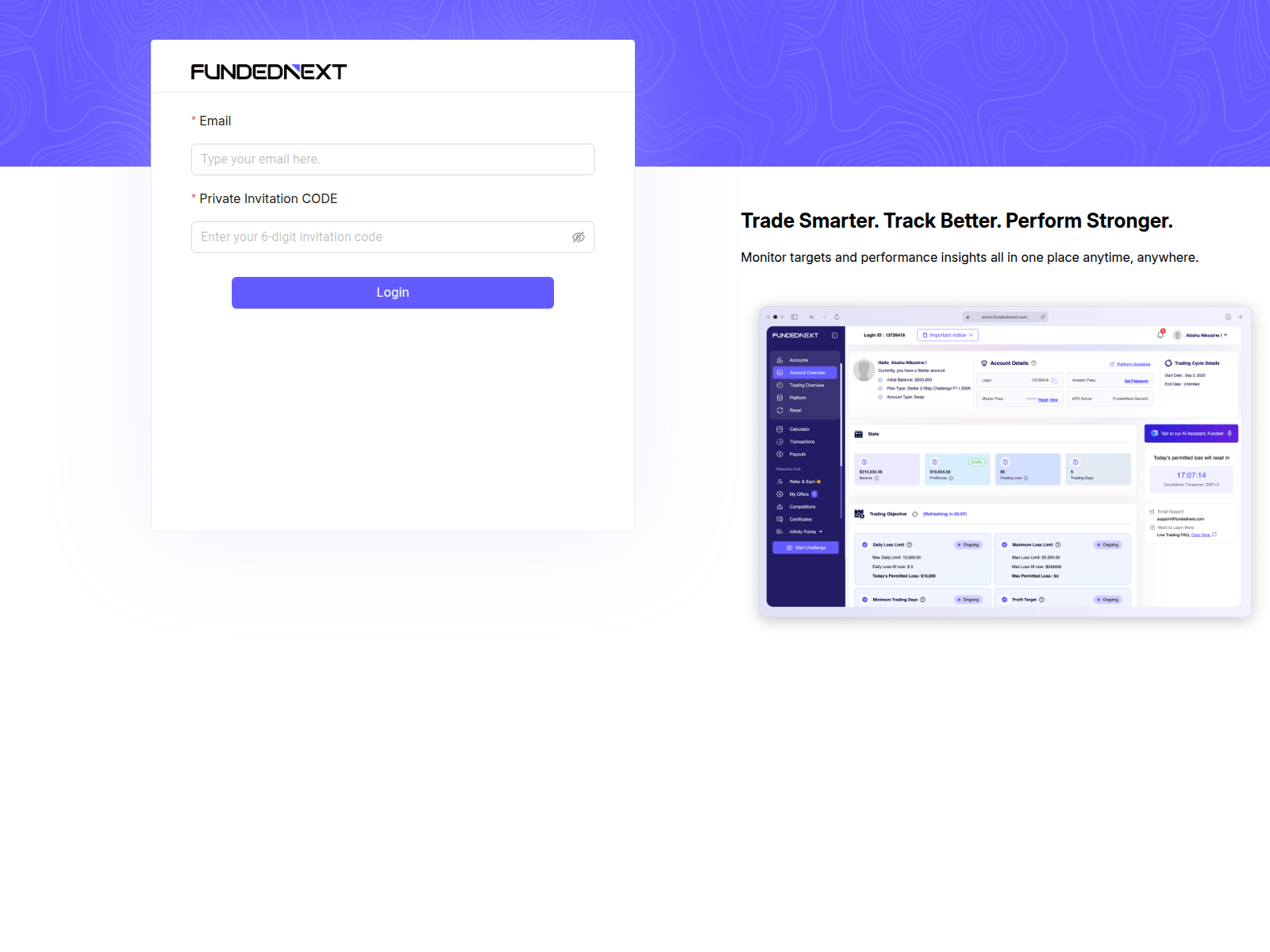 Screenshot of my.elite-fundednext.com