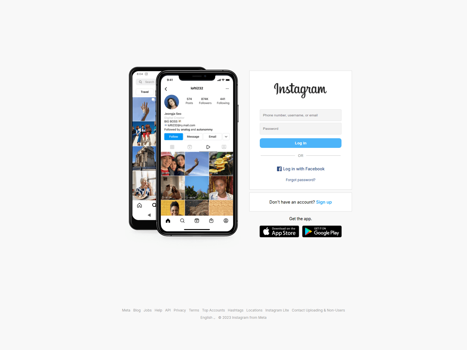 Screenshot of instagram-ftfn88kgl-sebin-leeee.vercel.app