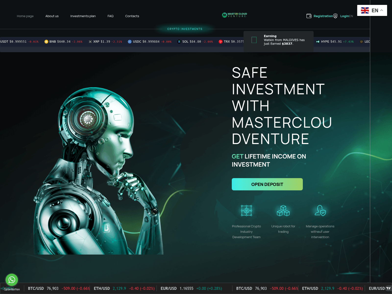Screenshot of mastercloudventure.com