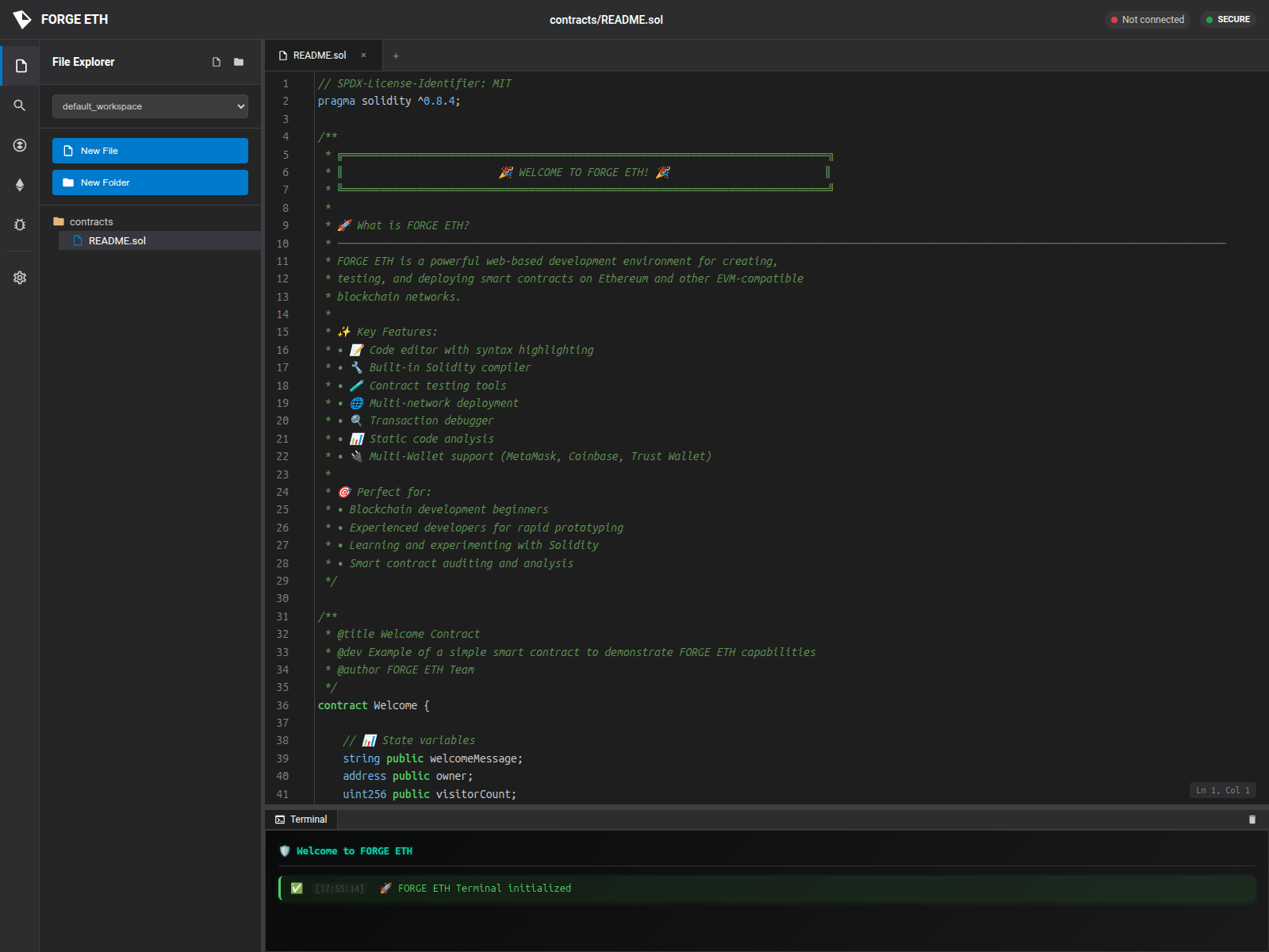 Screenshot of forge-eth.compiller.io
