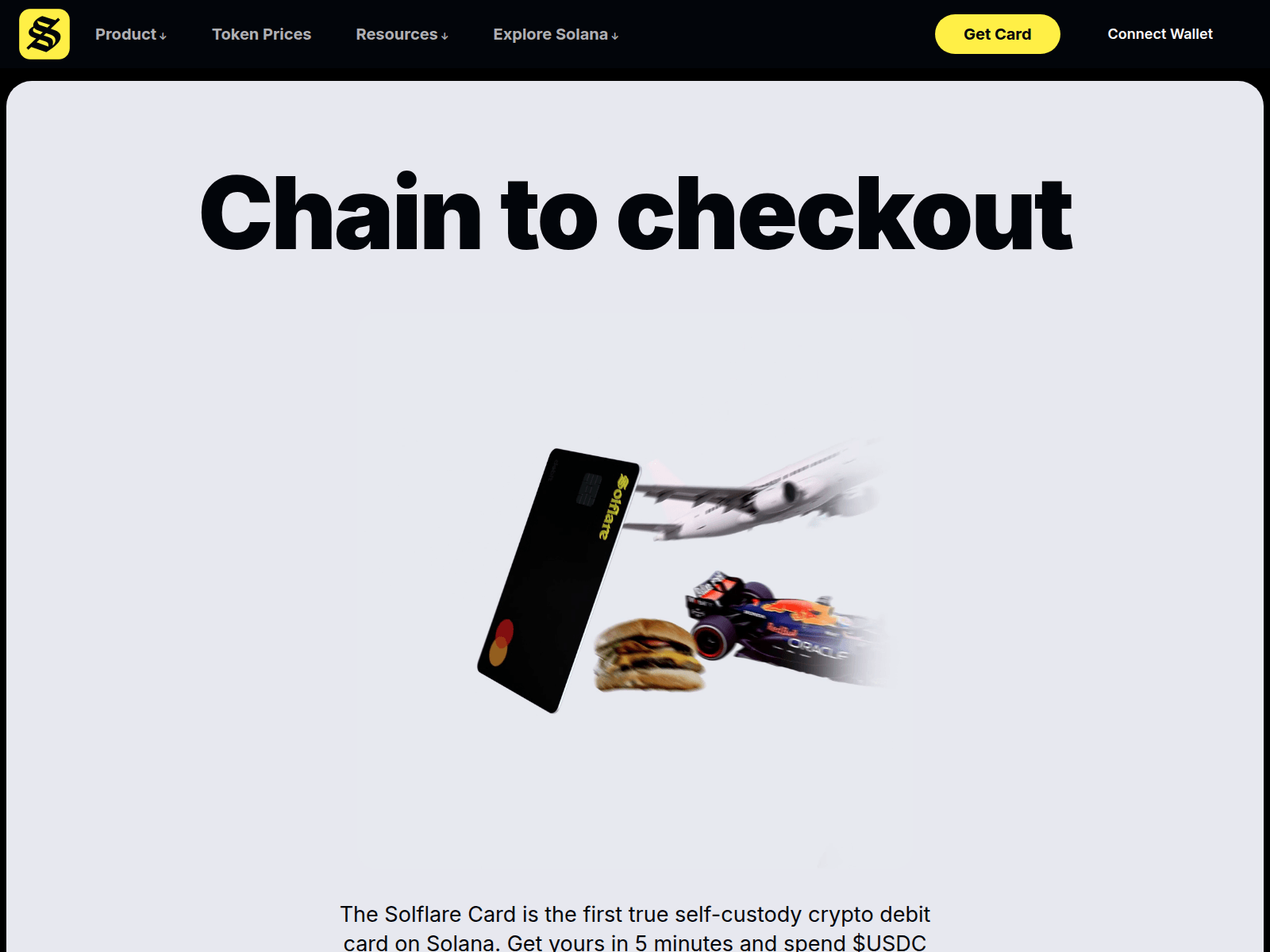 Screenshot of solflare-card.com
