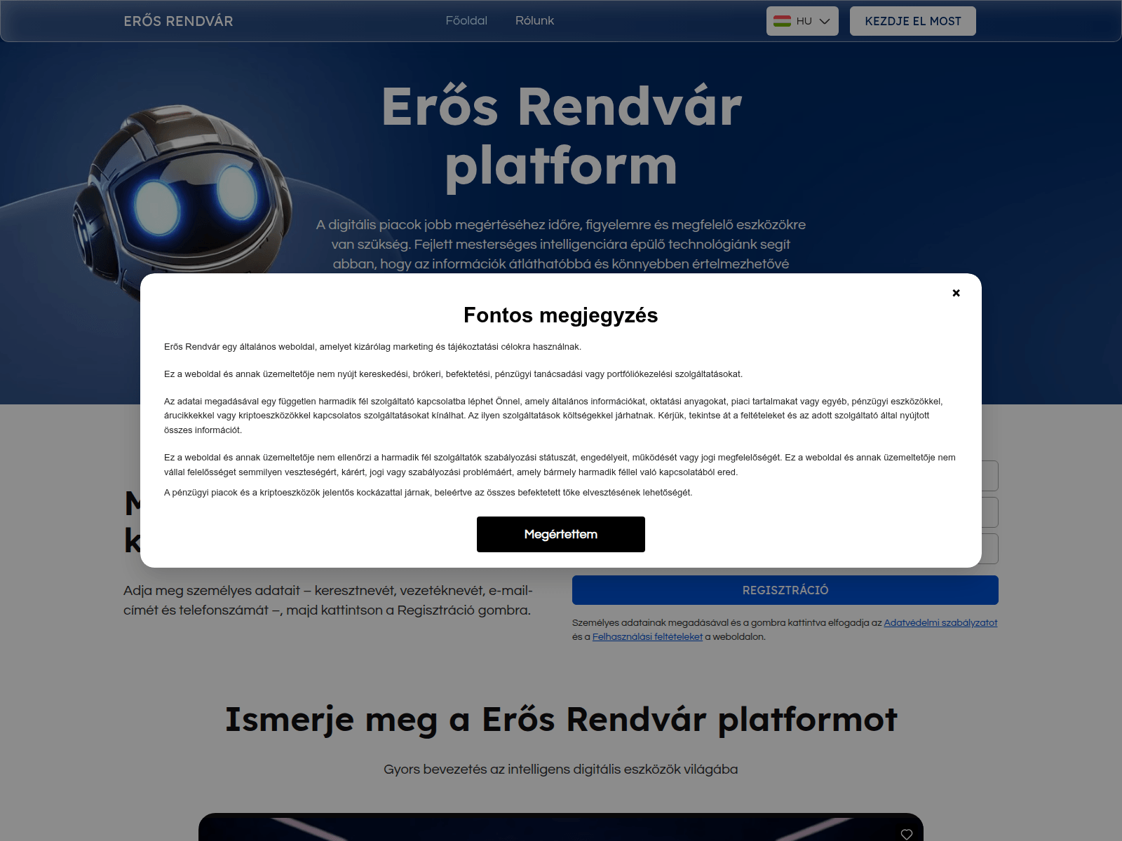 Screenshot of erosrendvar-hu.com