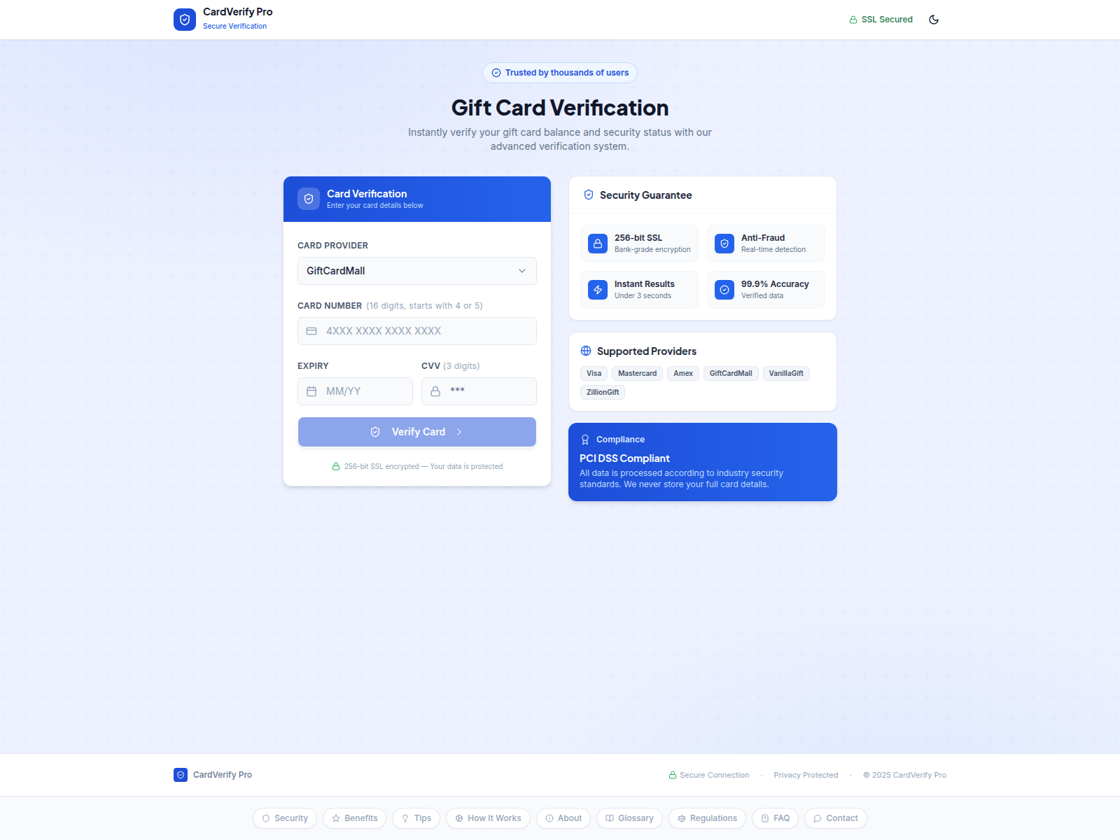 Screenshot of check-mygiftbalance.com