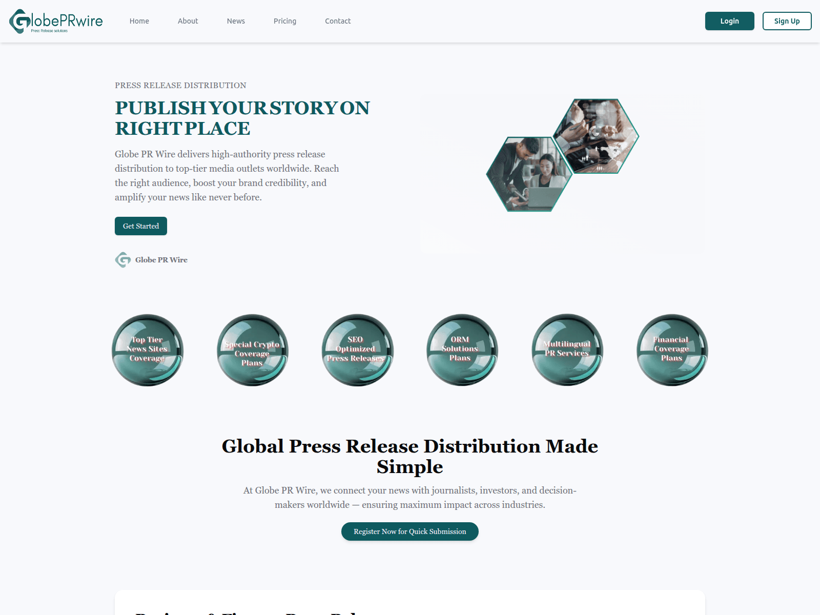 Screenshot of globeprwire.com