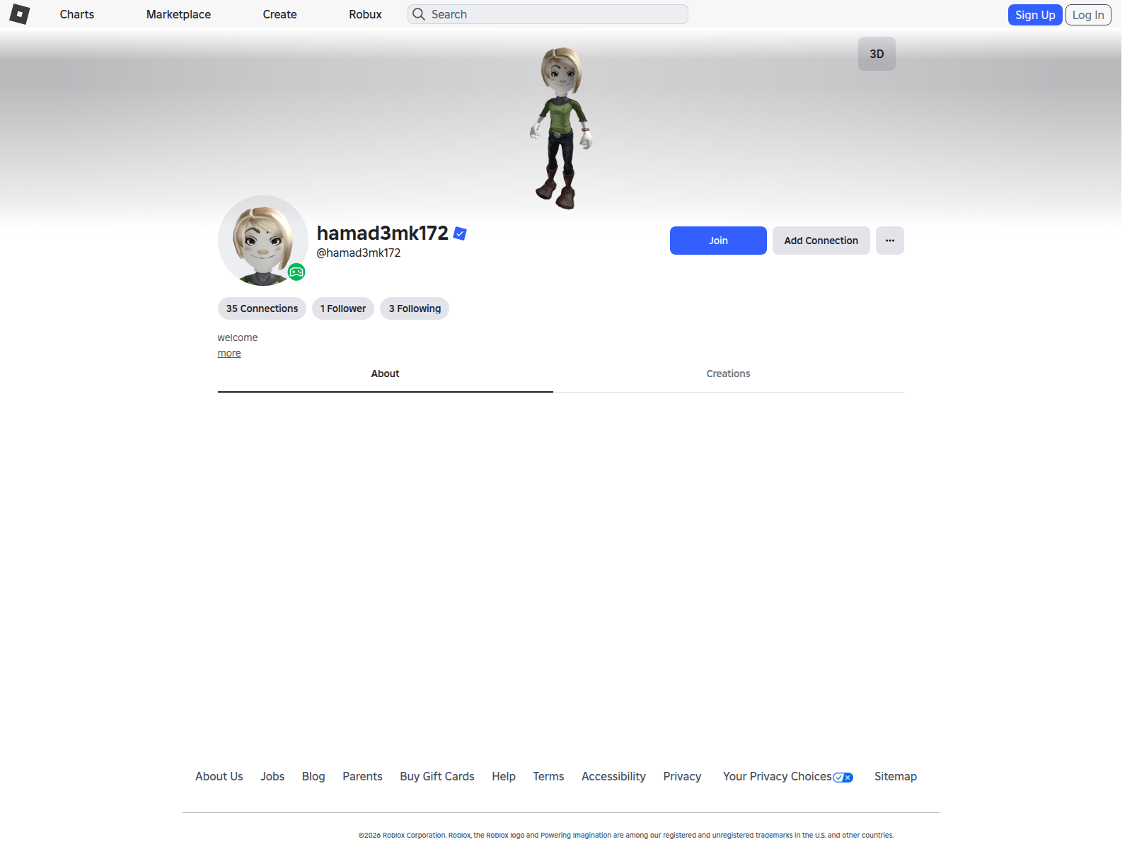 Screenshot of roblox.com.bi