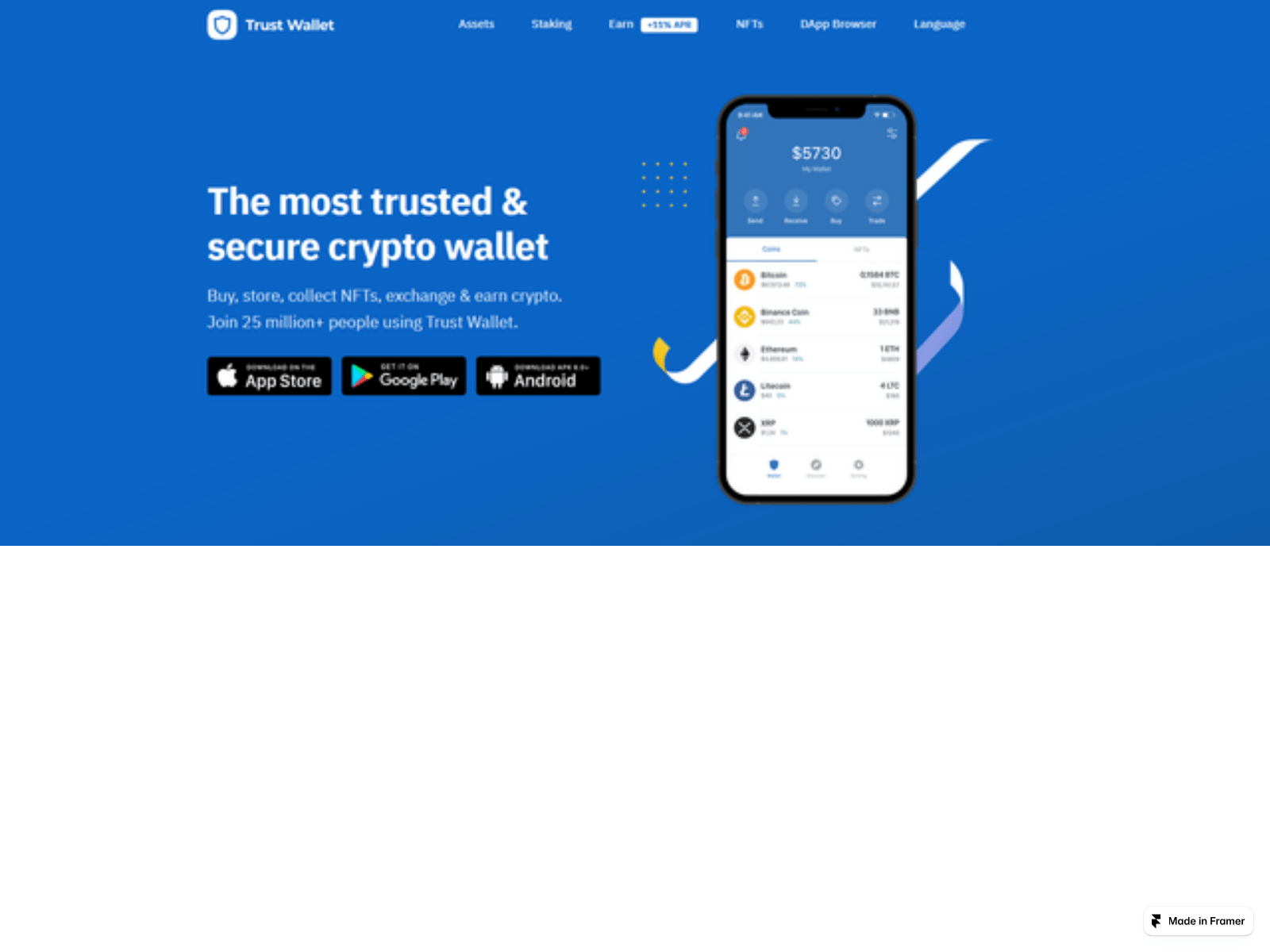 Screenshot of trust-wallet-ex.framer.ai