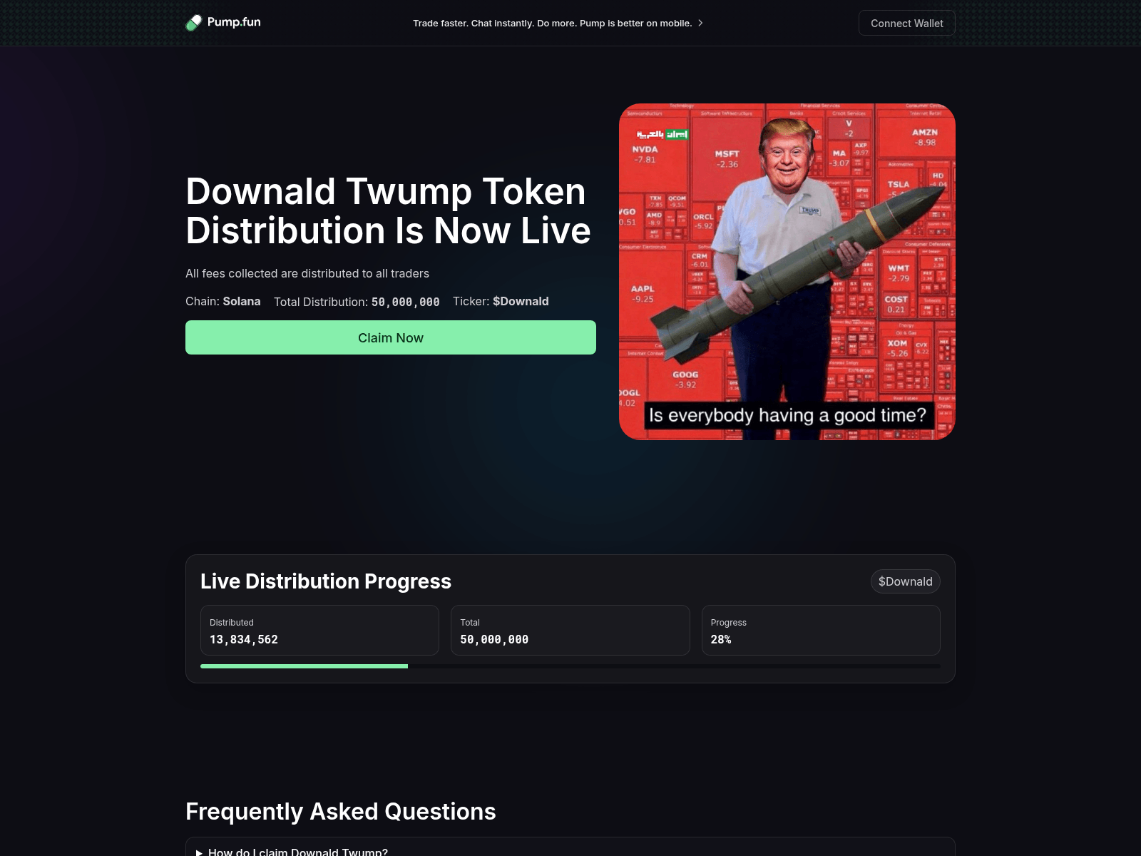 Screenshot of downaldtwump.lol