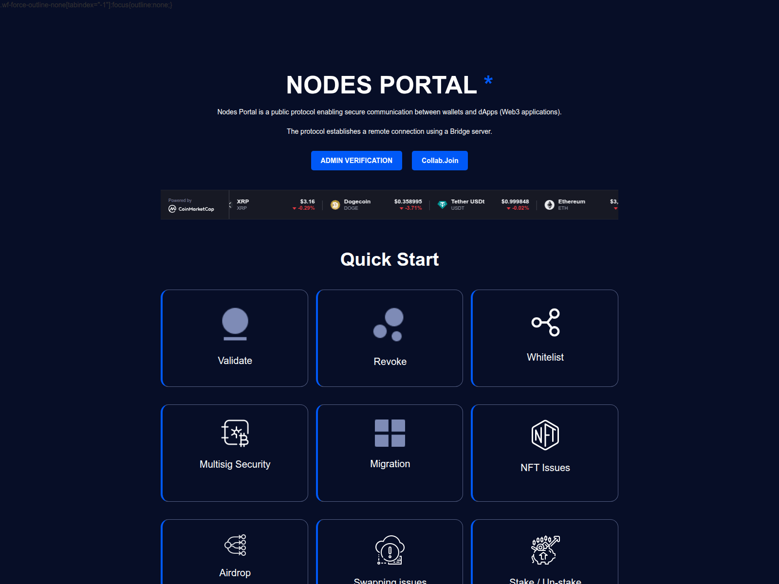 Screenshot of nodeportals.pages.dev