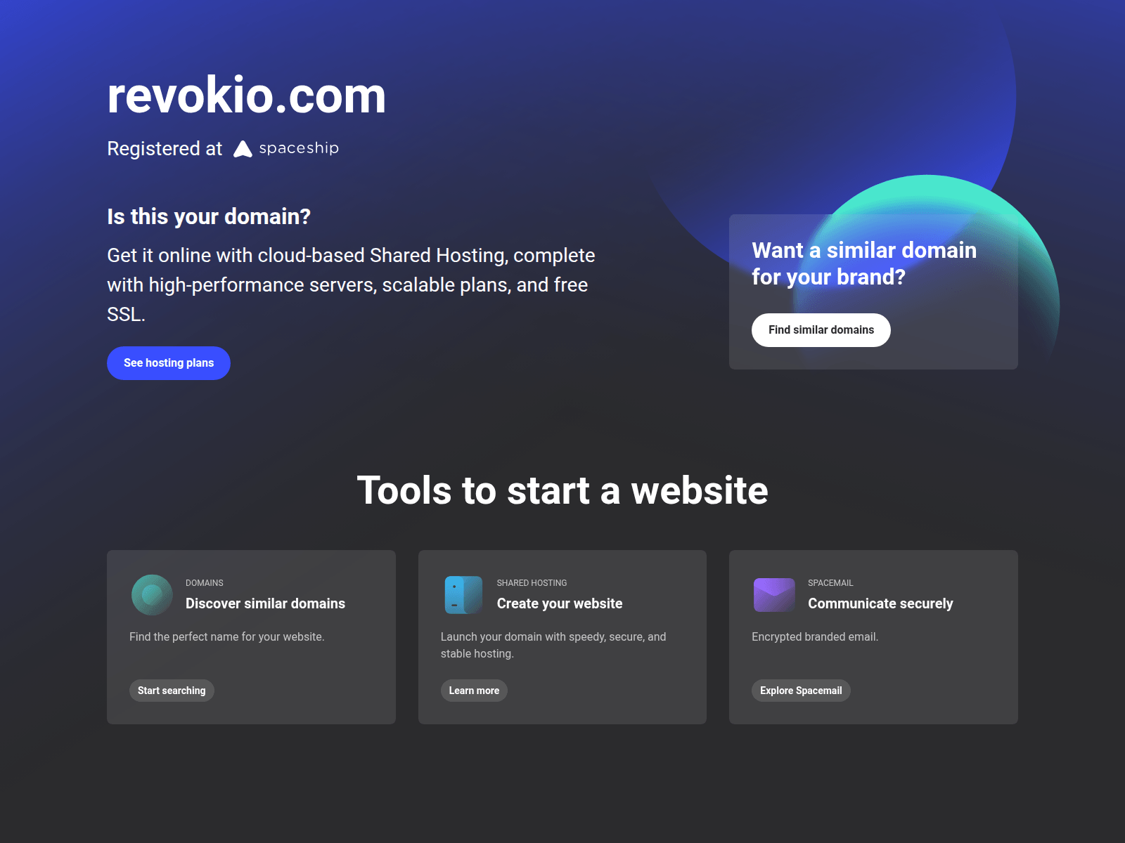Screenshot of revokio.com
