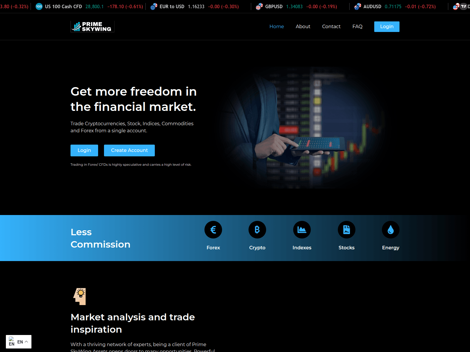Screenshot of primeskywing.com