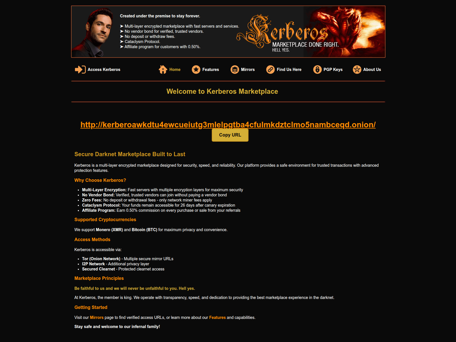 Screenshot of kerberos.markets