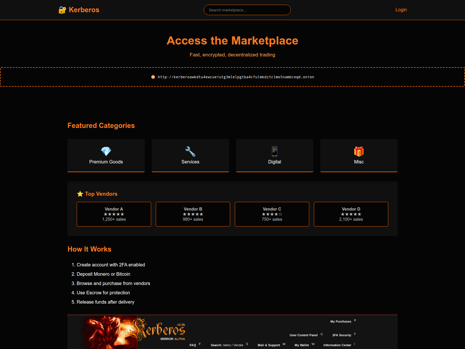 Screenshot of kerberosmarketlogin.com