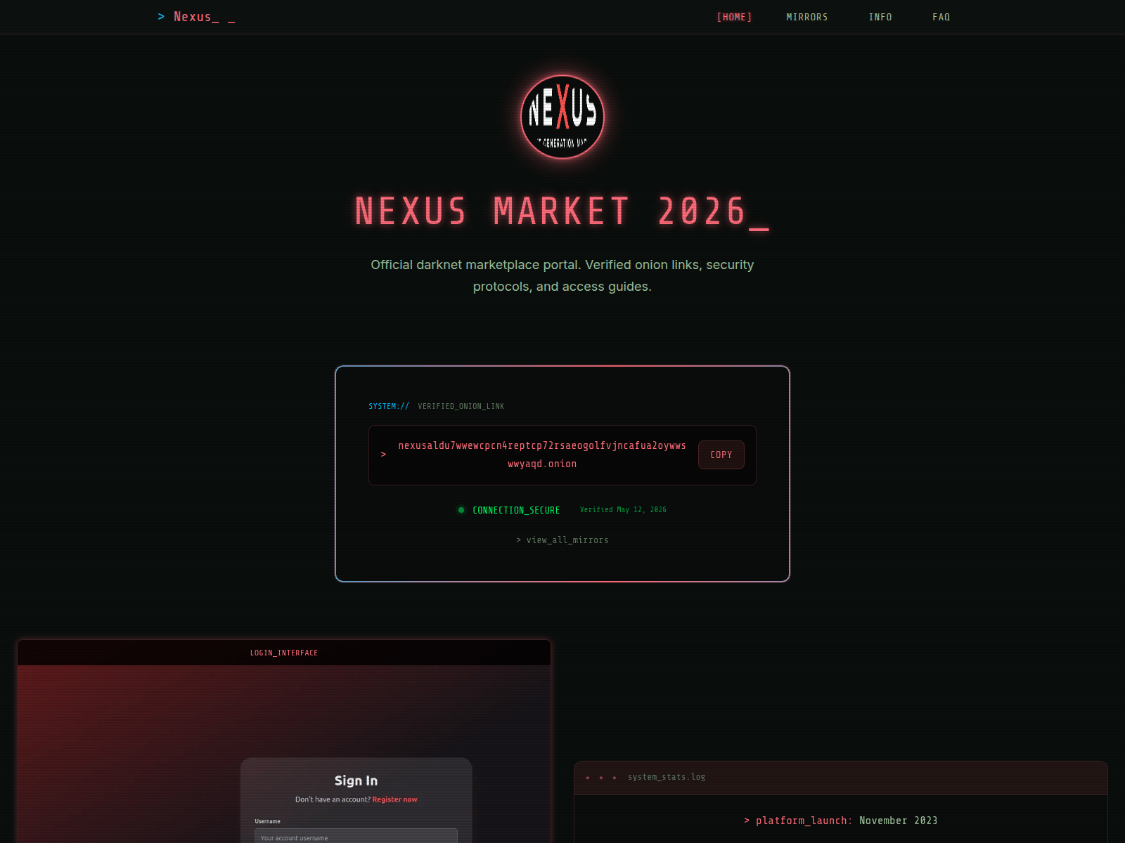 Screenshot of nexusmarket.sbs