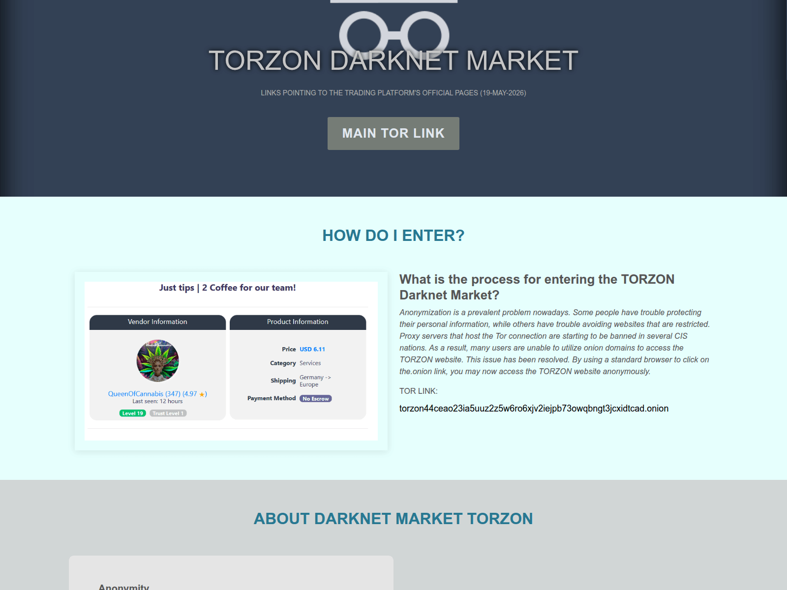 Screenshot of torzontor.com