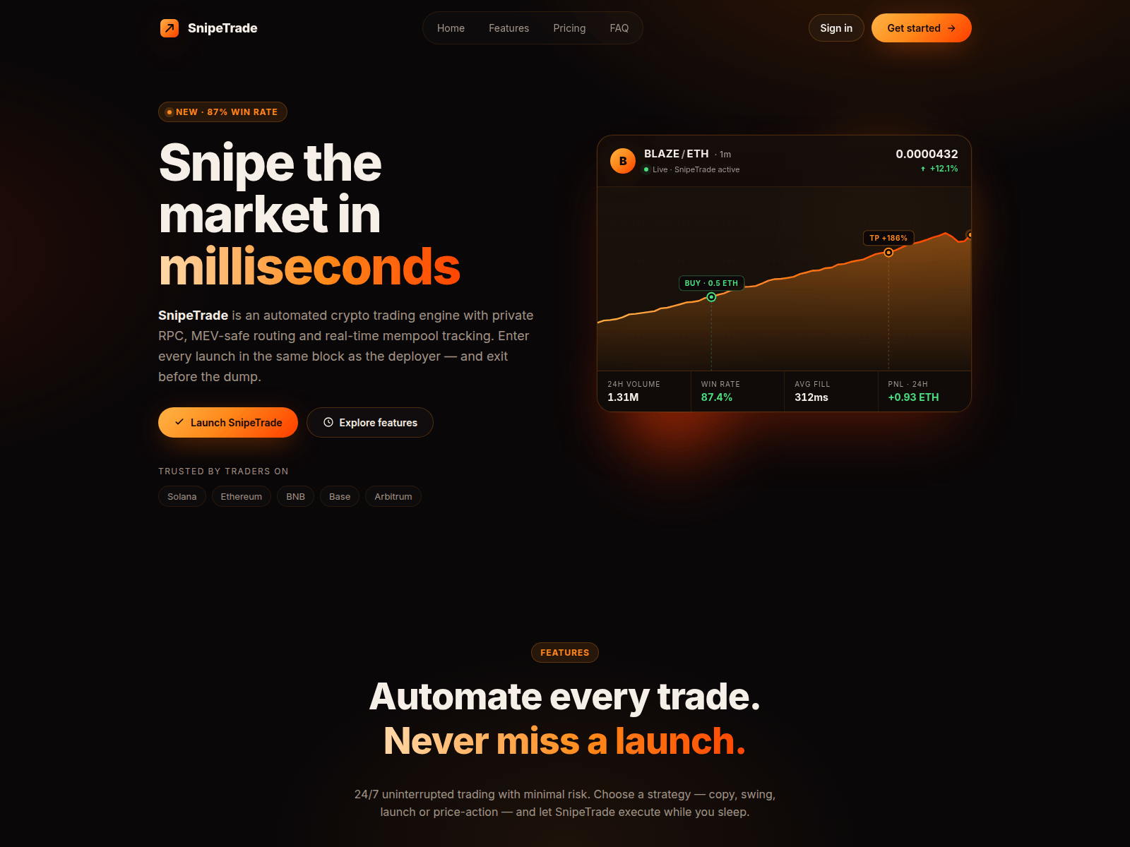 Screenshot of snipetrade.net