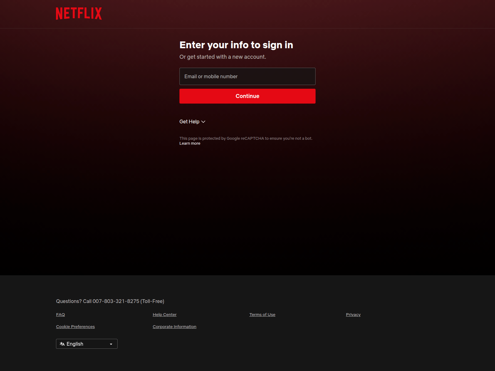 Screenshot of netfilx-account.dynv6.net