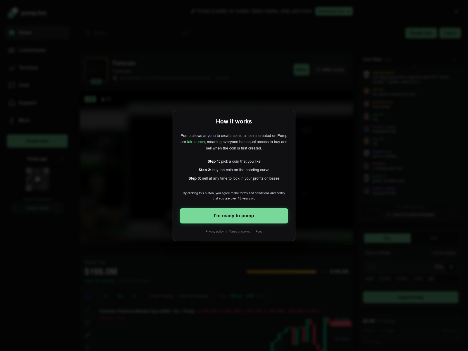 Screenshot of pumppro.fun