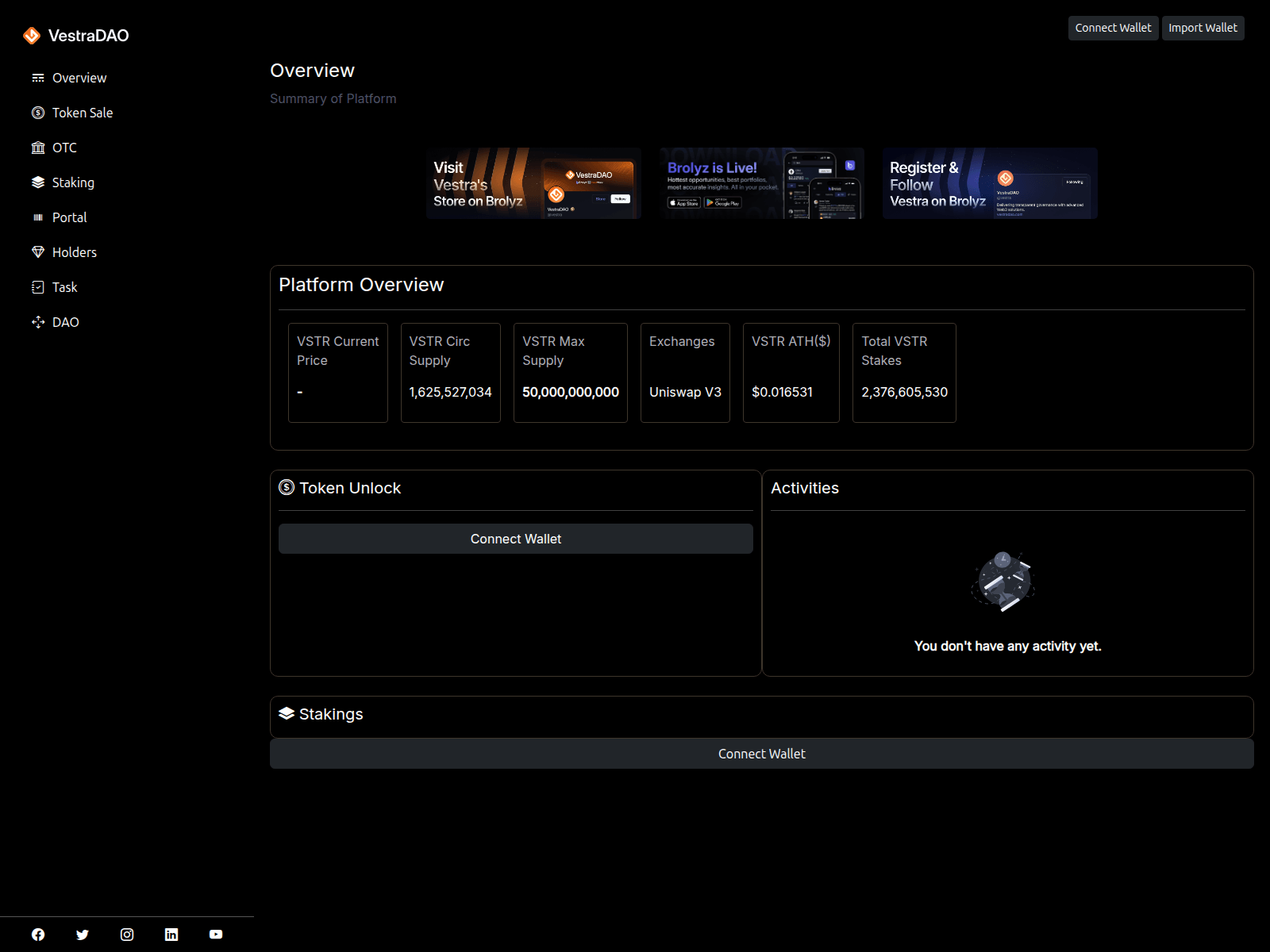 Screenshot of vstr.vestra-dao.info
