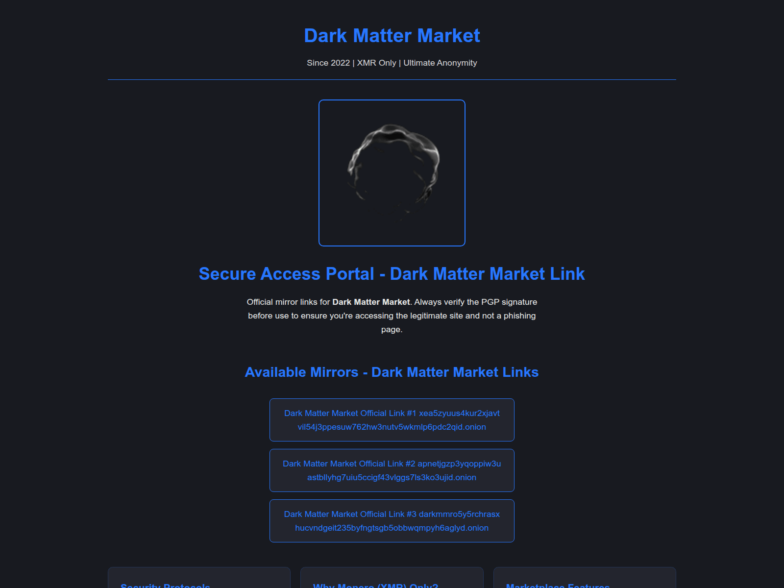 Screenshot of dark-matter-link.xyz