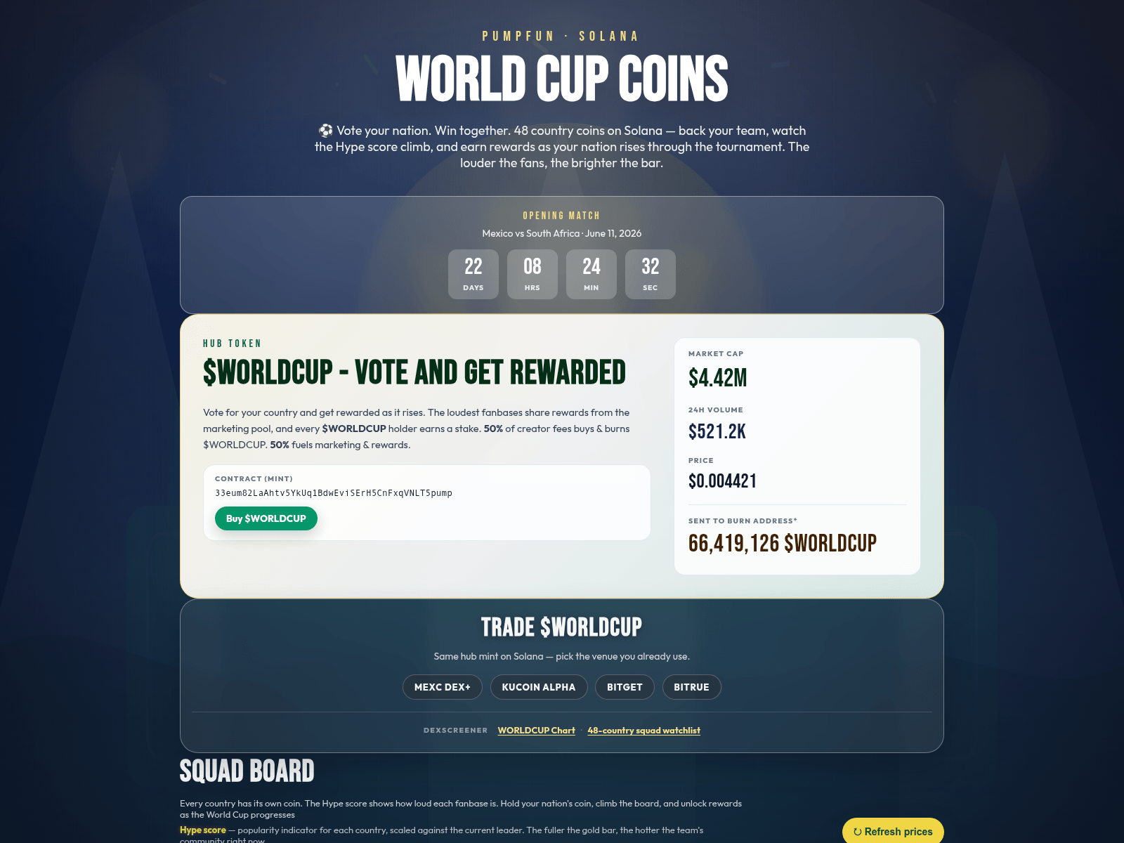 Screenshot of worldcupvote.live