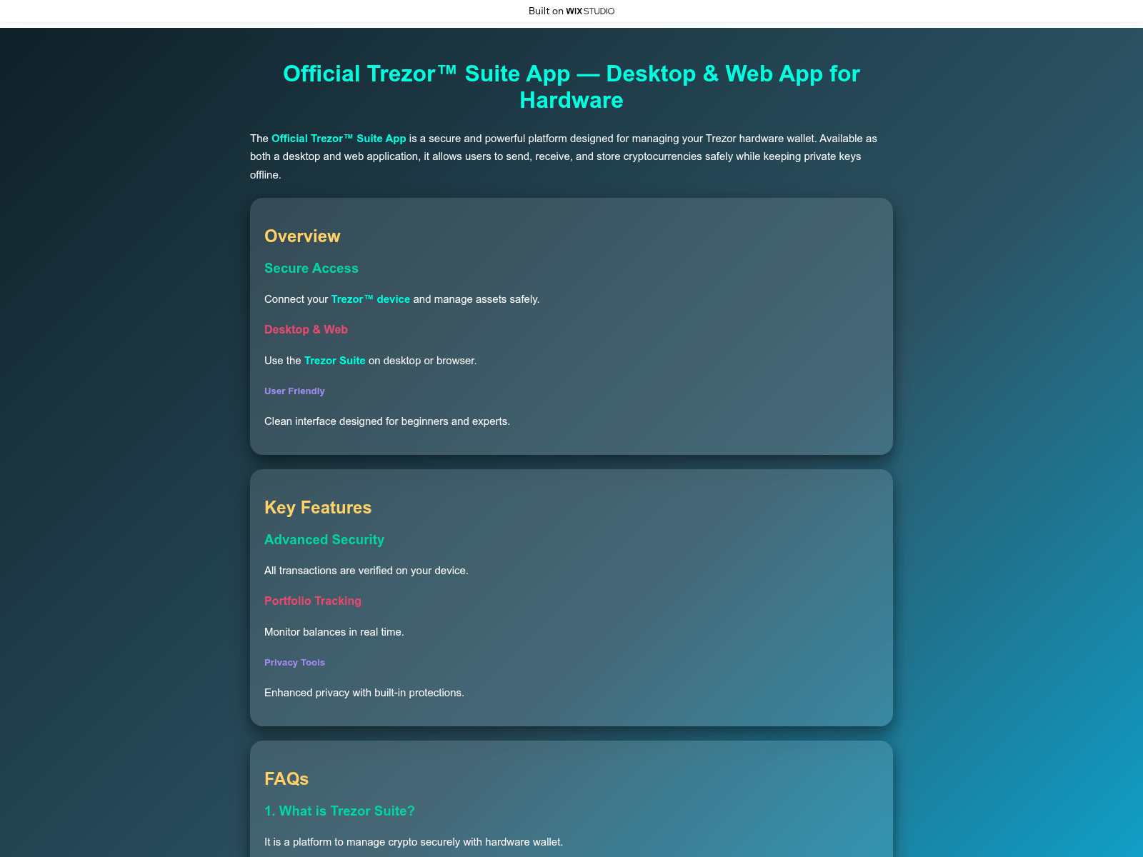 Screenshot of appsuite-trexor.wixstudio.com