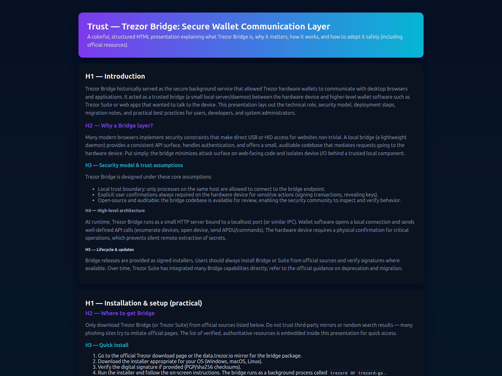 Screenshot of guide-trez-bridge.pages.dev