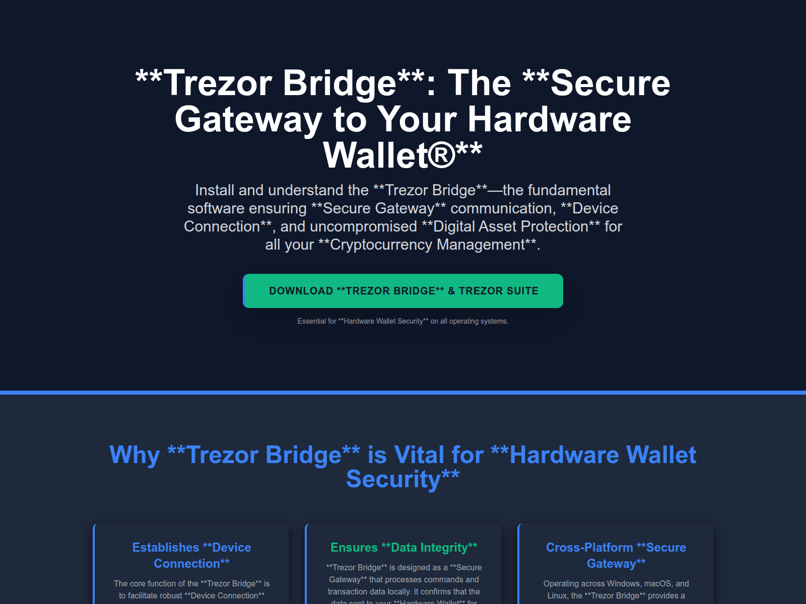 Screenshot of run-trezr-bridge.pages.dev