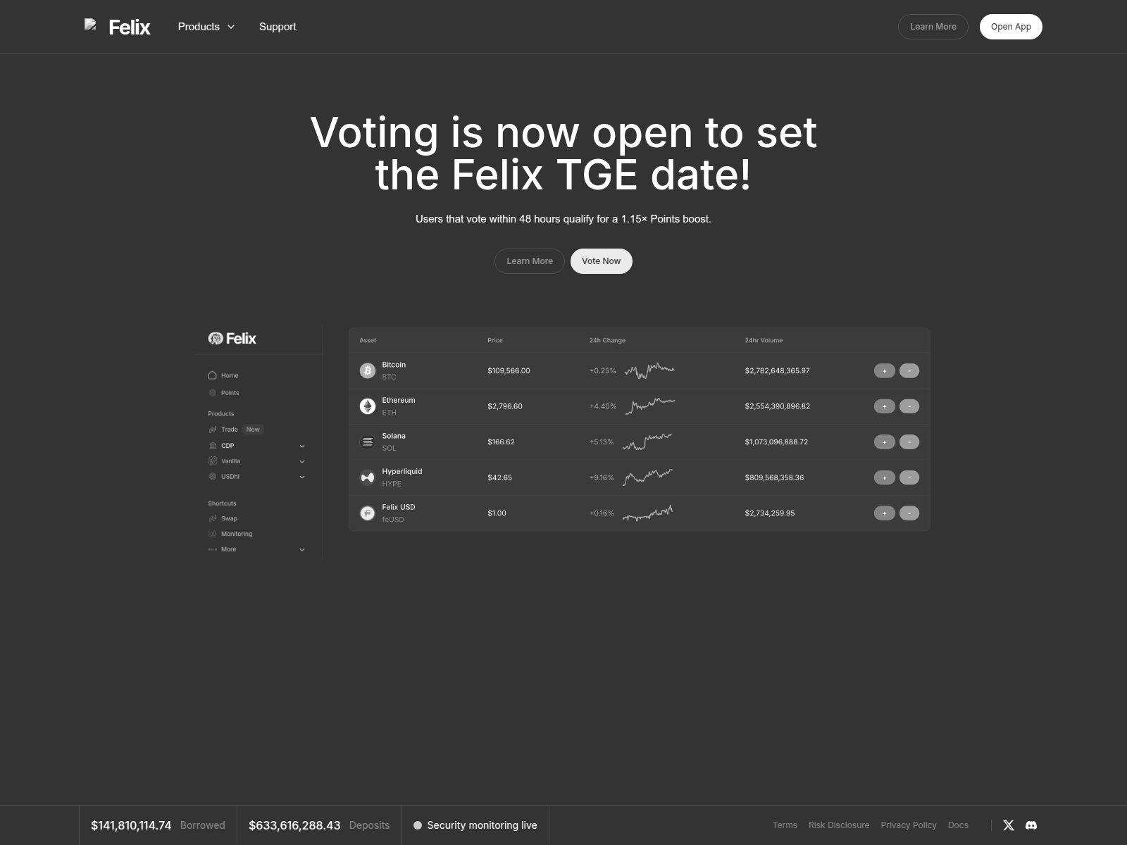 Screenshot of vote-felix.xyz