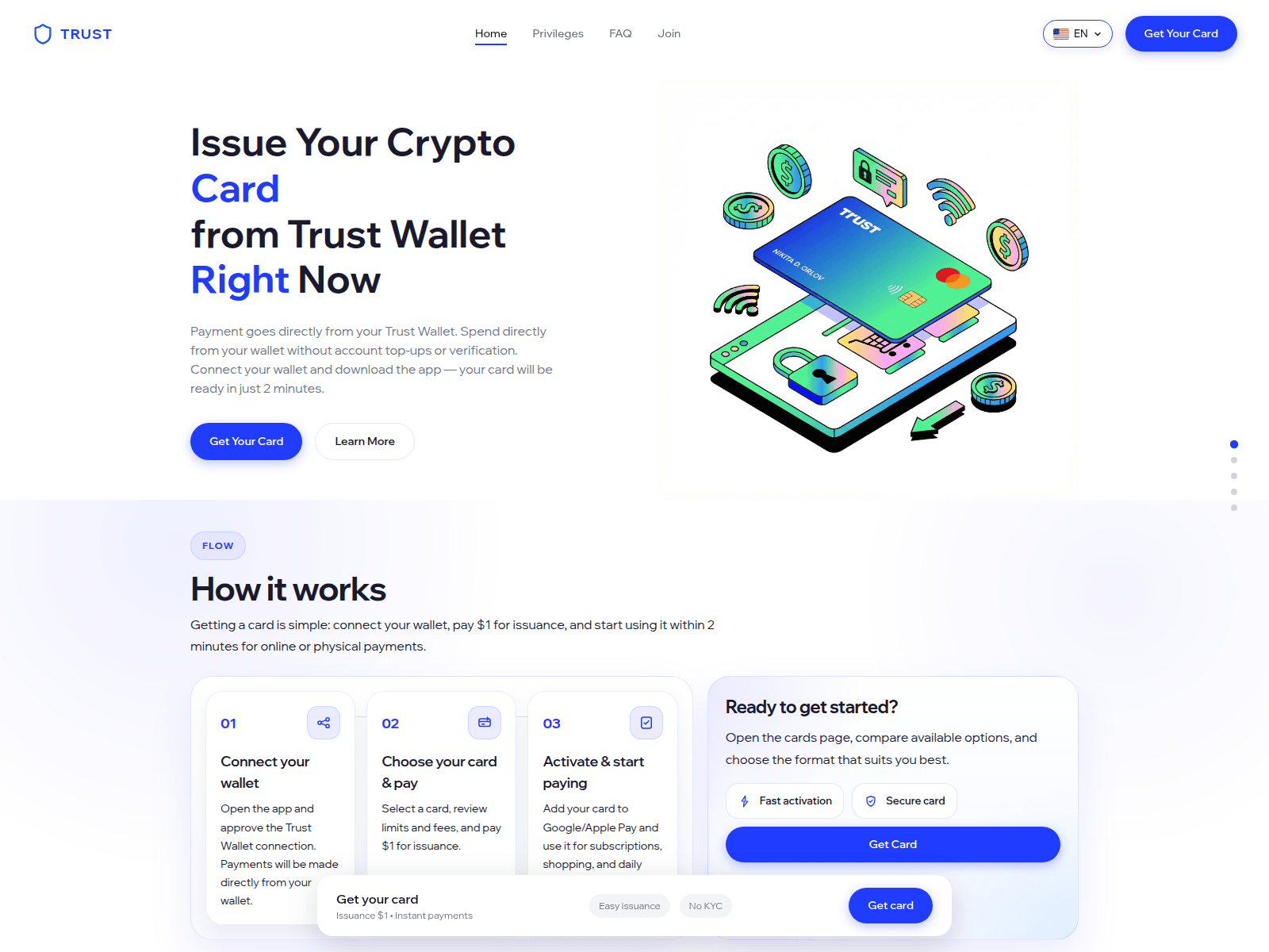 Screenshot of trustcardorder.com