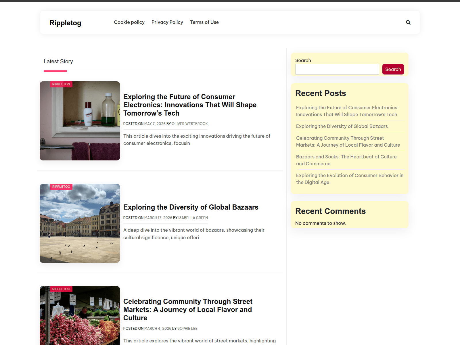 Screenshot of rippletog.com