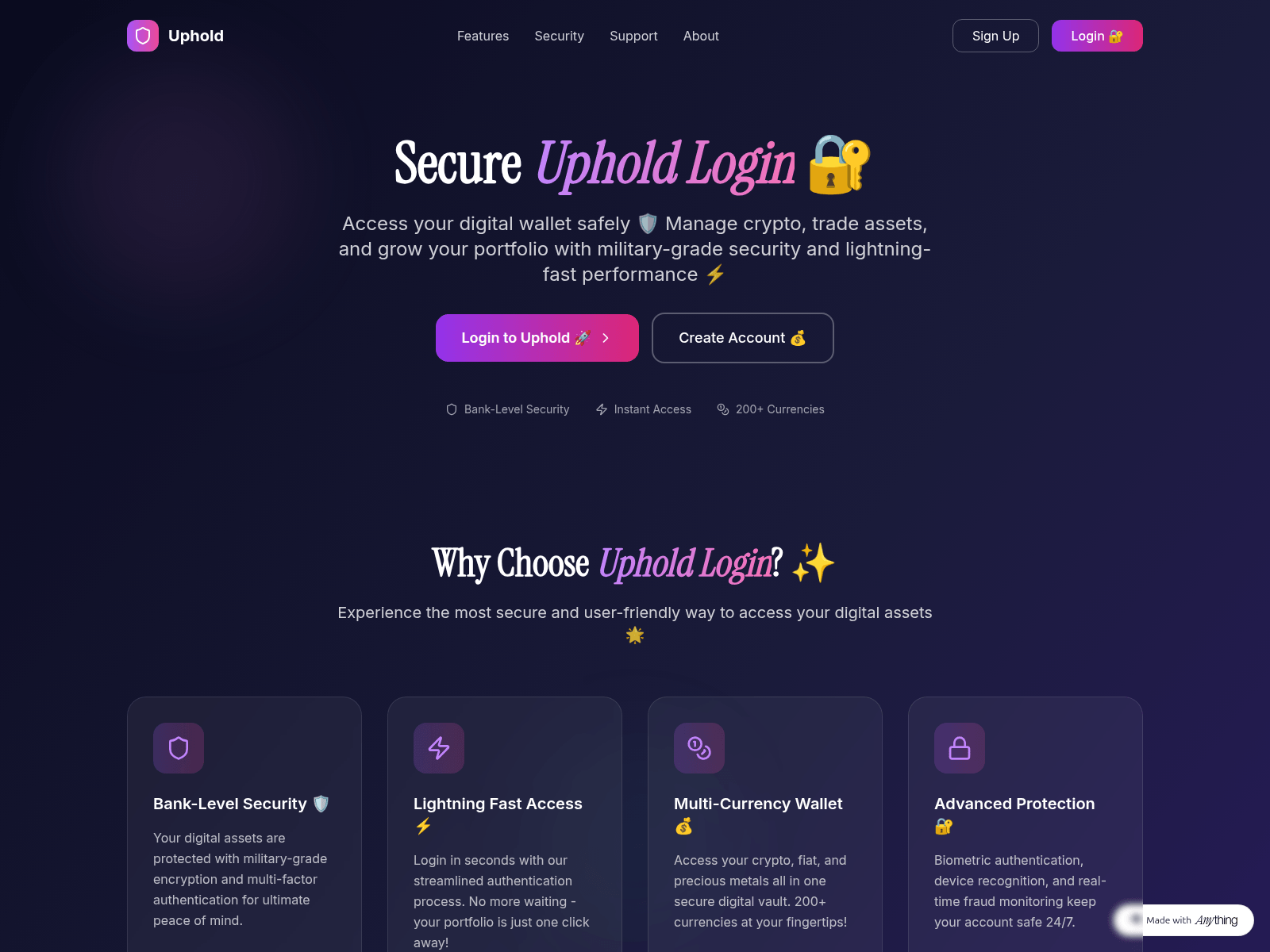 Screenshot of blog-uphold.created.app