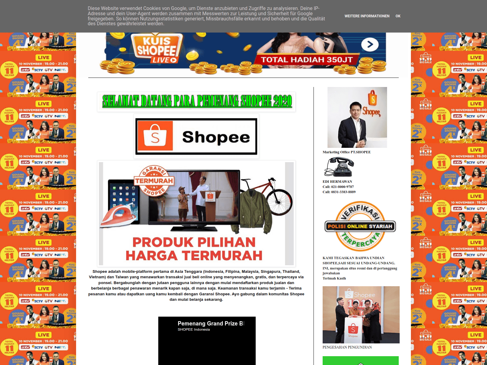 Screenshot of shopee838.blogspot.com