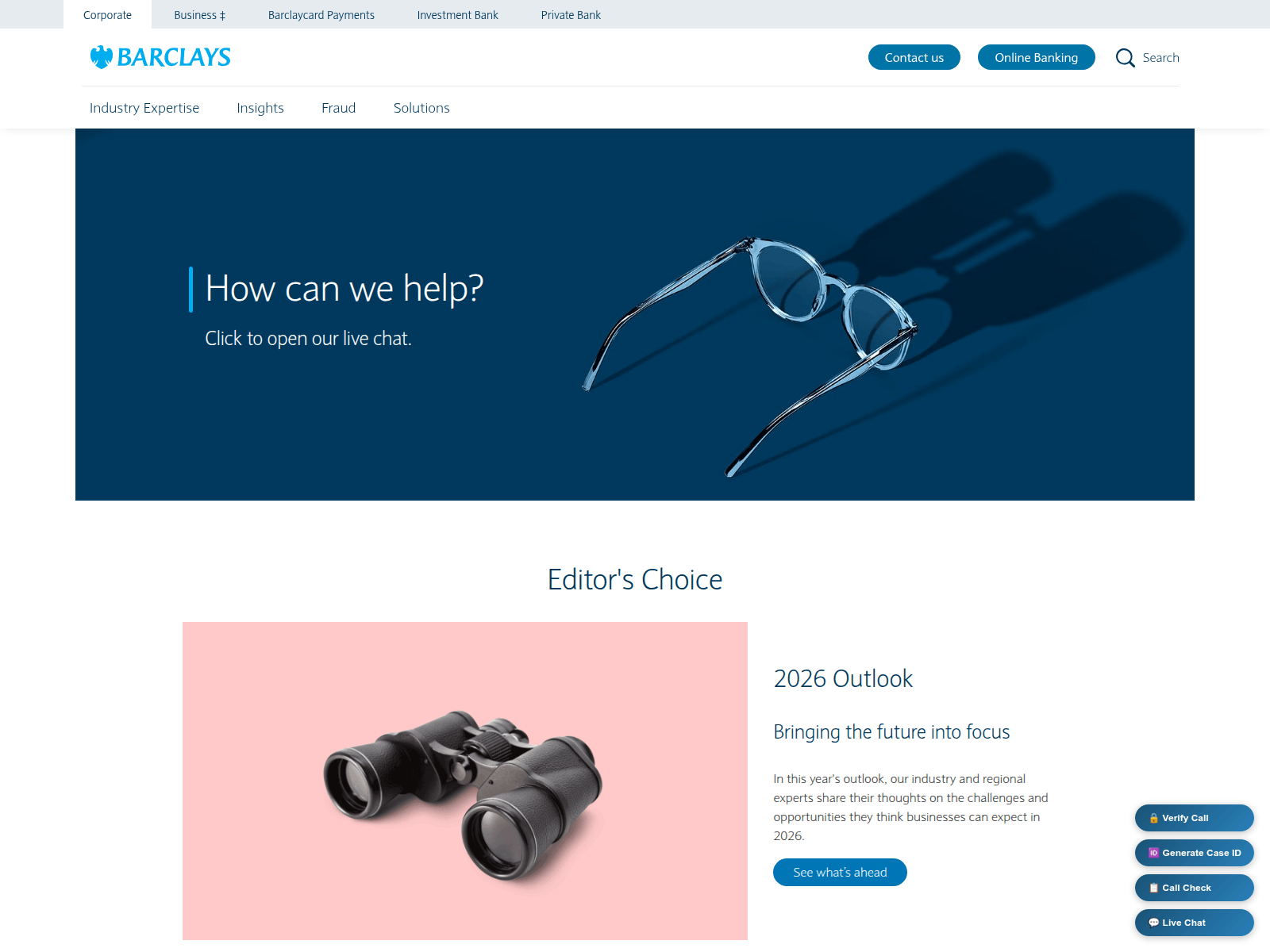 Screenshot of barclaysnetfraud.com