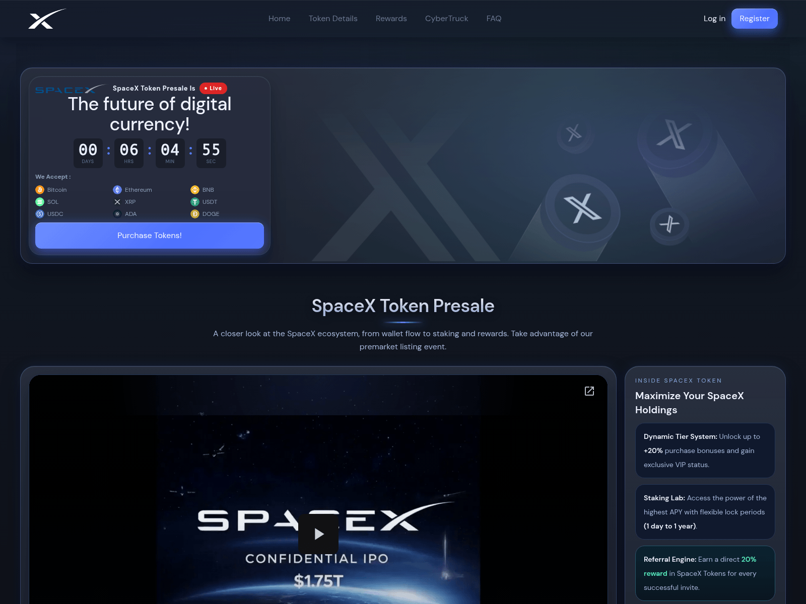 Screenshot of spaceswallet.net