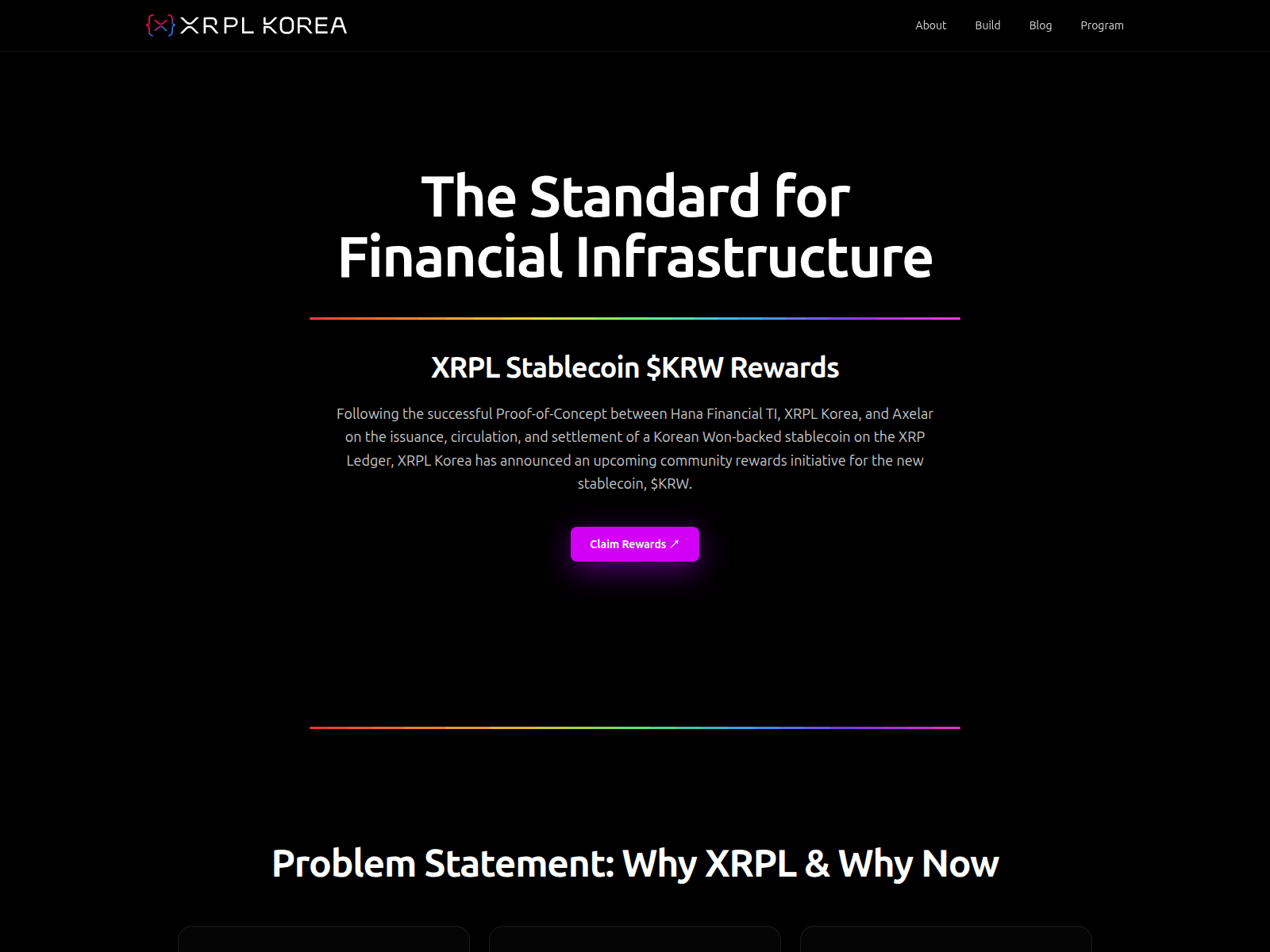 Screenshot of xrplkrwrewards.org