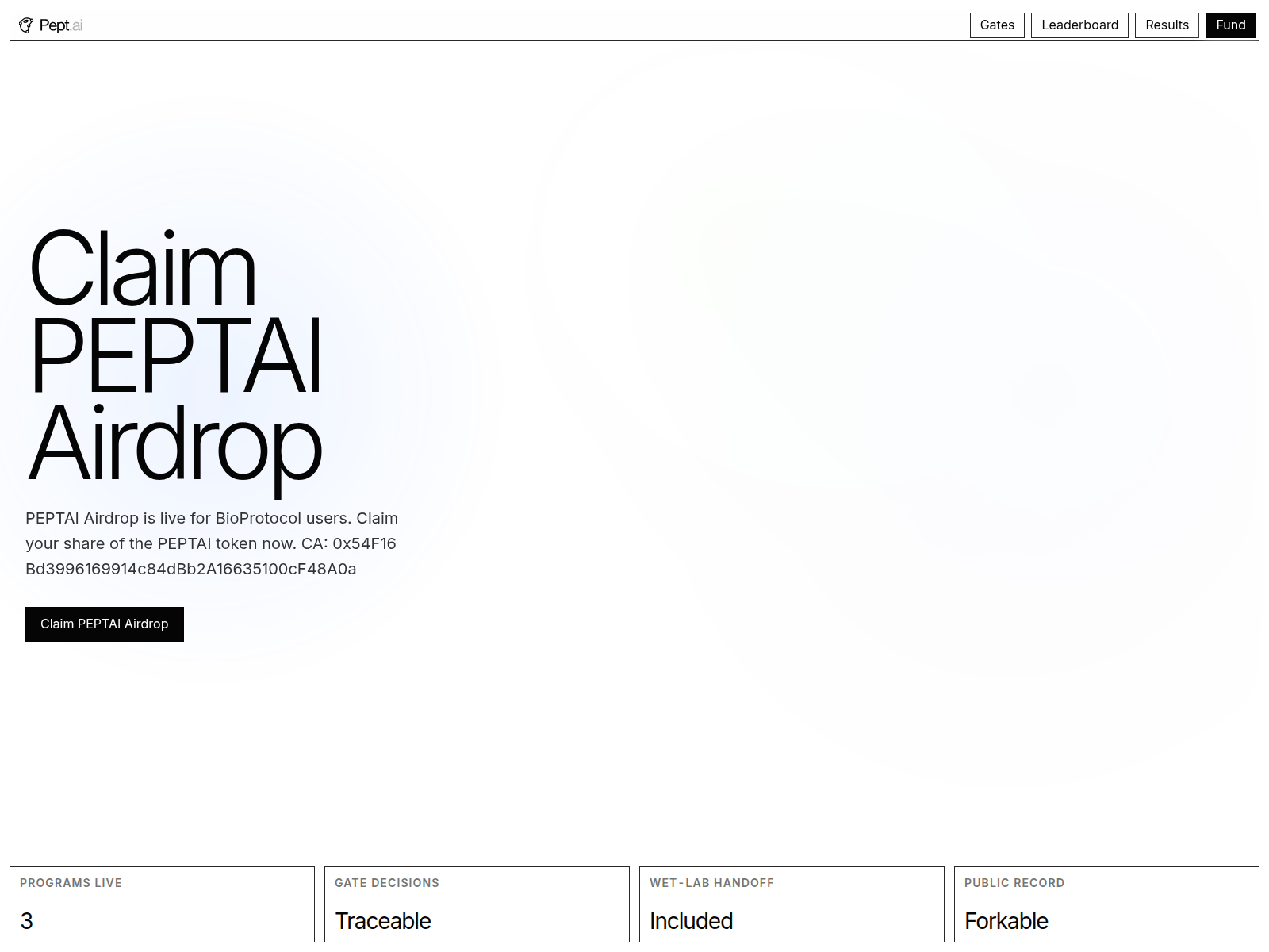 Screenshot of peptai.live