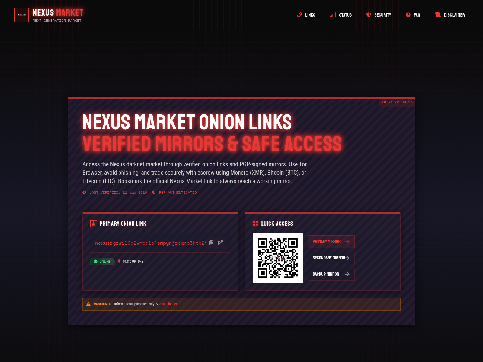 Screenshot of nexusmirror.org