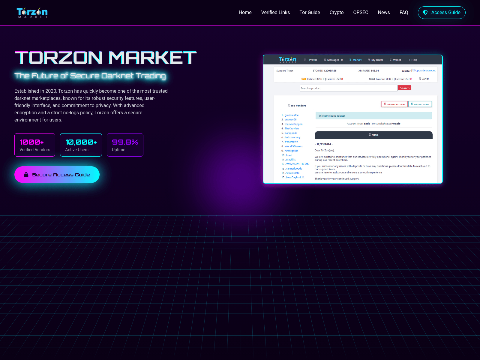 Screenshot of tor-zon.net