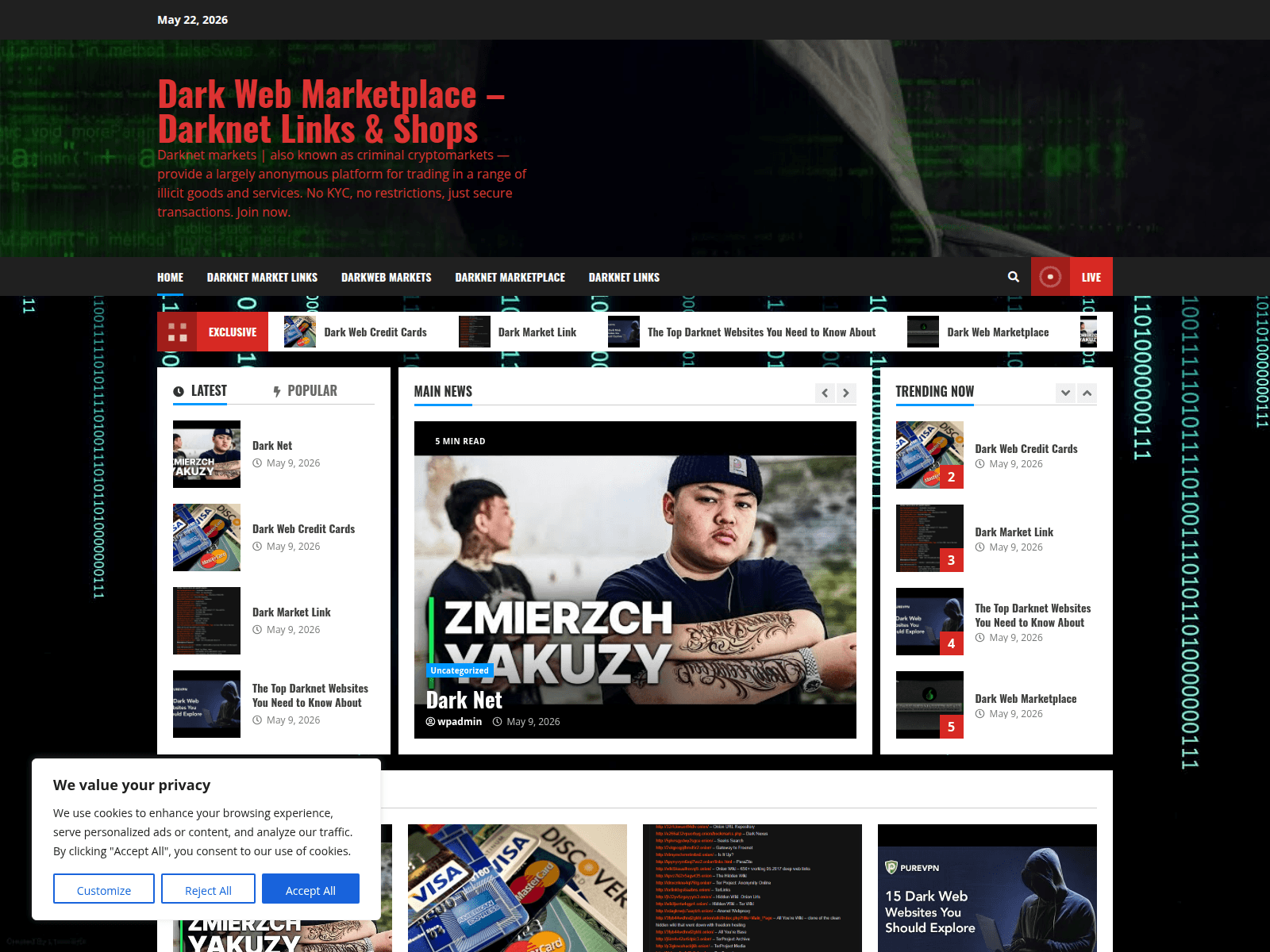 Screenshot of darkwebmarketplace.info