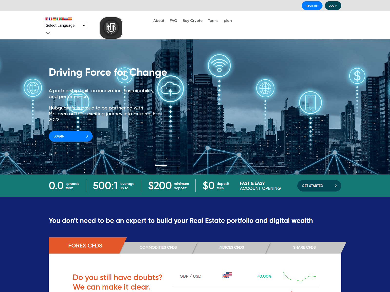 Screenshot of hubguardfx.com