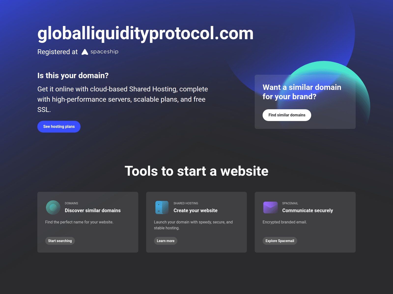Screenshot of globalliquidityprotocol.com
